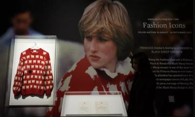 Princess Diana’s iconic black sheep sweater could fetch at least $50,000 at auction