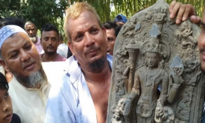 Statue made of touchstone recovered from Thakurgaon pond