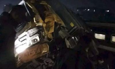 Train-truck collision claims one life
