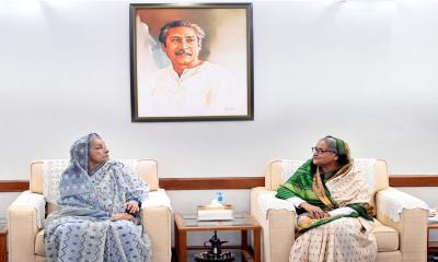 Raushan Ershad meets PM at Ganabhaban