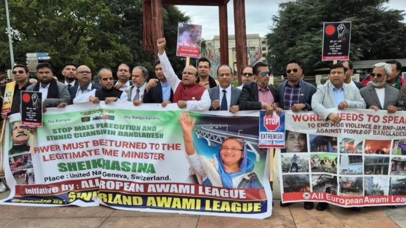 Expatriate Bangladeshis protest in front of UNHCR over human rights abuses