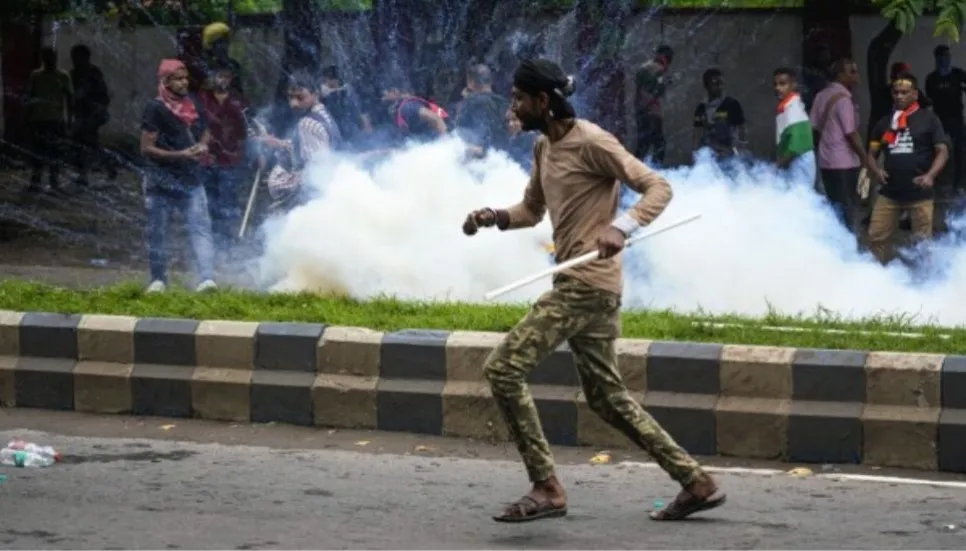 Indian police fire tear gas, water cannons at rally