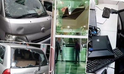 Miscreants attack East West Media Group office; around 25 vehicles vandalized