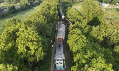 Train hits and kills 2 wild elephants in Sri Lanka as 2 of its fuel-carrying tankers derail