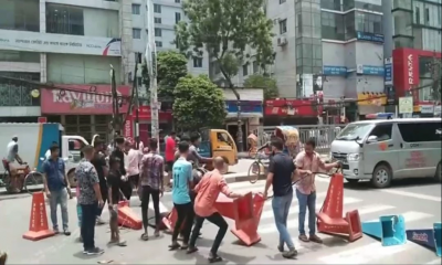 Complete Shutdown: Protestors, police clash in Dhaka’s Uttara; police box and 2 buses vandalized