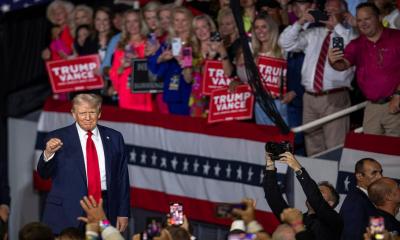 Trump calls Kamala Harris ‘lunatic’ in first rally since Biden exit