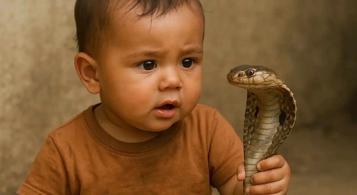 One-year-old bites cobra; boy survives, snake dead