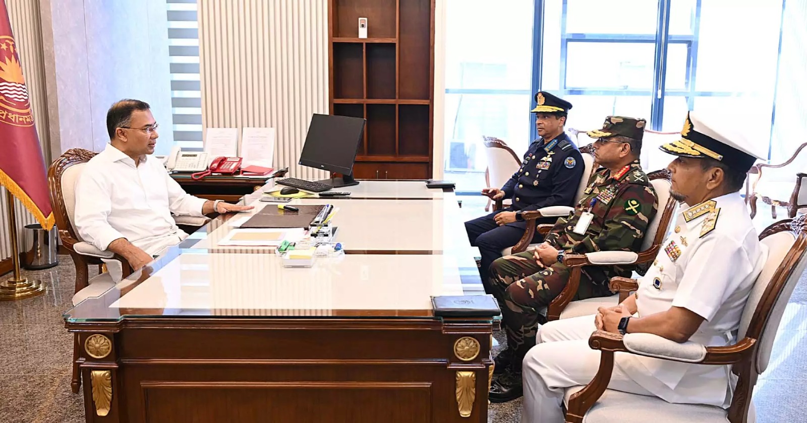 Three services‍‍` chiefs meet PM Tarique Rahman