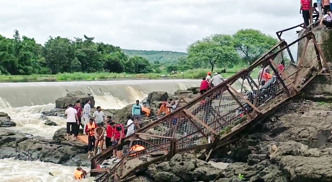 2 dead after Indian bridge collapses, several washed away