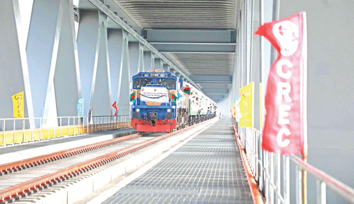 Historic journey: First train crosses Padma Bridge, opening faster Khulna-Dhaka route