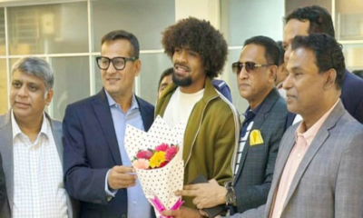 Hamza Chowdhury arrives in Bangladesh