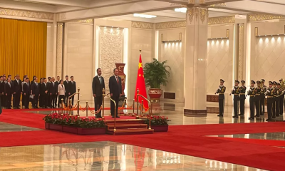 PM receives red-carpet reception at Great Hall of the People in Beijing