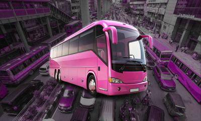 Pink buses roll out in Dhaka to improve traffic, only available via counters