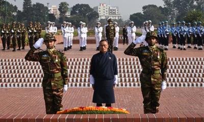 Bhutanese PM pays homage to Liberation War martyrs in Savar