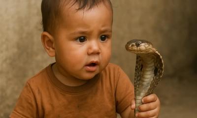 One-year-old bites cobra; boy survives, snake dead