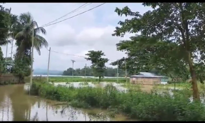 Flash flood hits Khagrachhari after overnight heavy rain, many families marooned