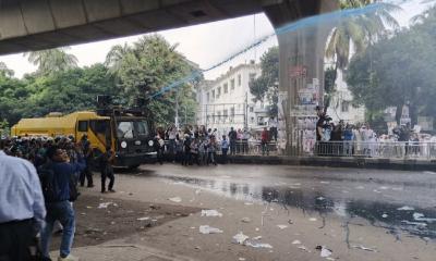 Police use water cannon, sound grenades to disperse teachers’ protest