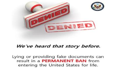 Permanent ban on US entry for proven visa fraud offenders