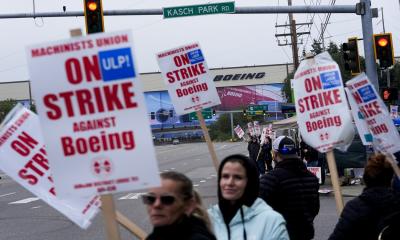 Boeing weapons factory workers go on strike over pay and contract terms