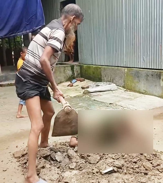 Video goes viral ‍showing attempt to bury sick wife alive