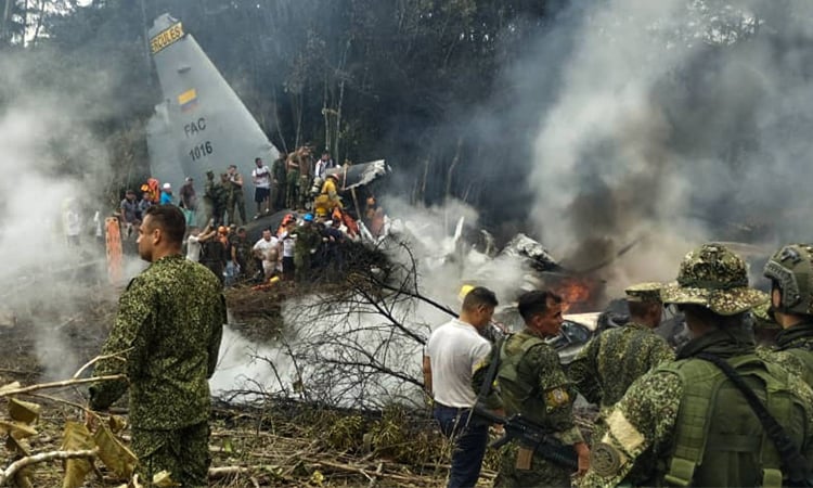 Military plane crash in Colombia kills dozens