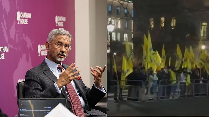 Pro-Khalistan protesters attempt to attack India’s Foreign Minister in London, tears Indian flag