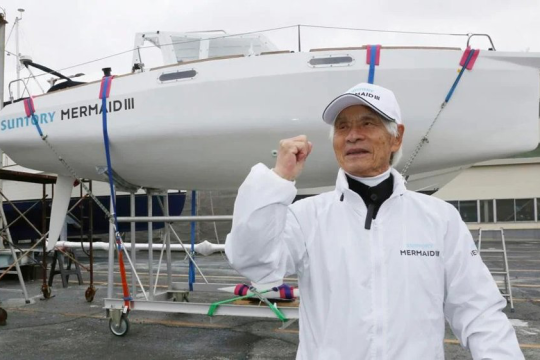 Japanese man becomes world's oldest to sail solo across Pacific