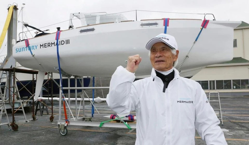 Japanese man becomes world's oldest to sail solo across Pacific