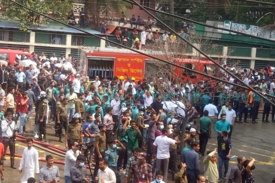 Bangabazar fire: A barrack of police headquarters burnt