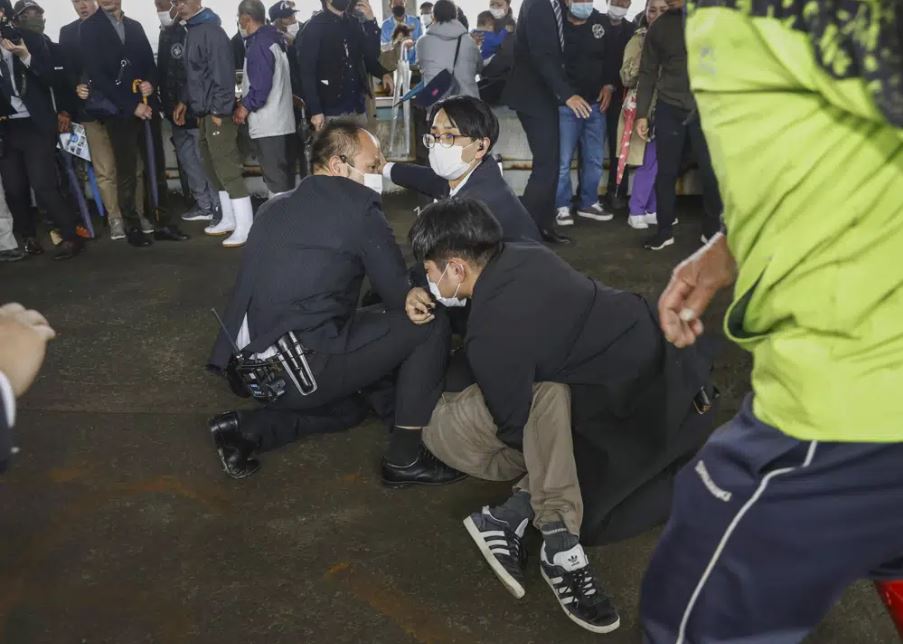 Japanese PM safe after explosion strikes a port he was visiting 