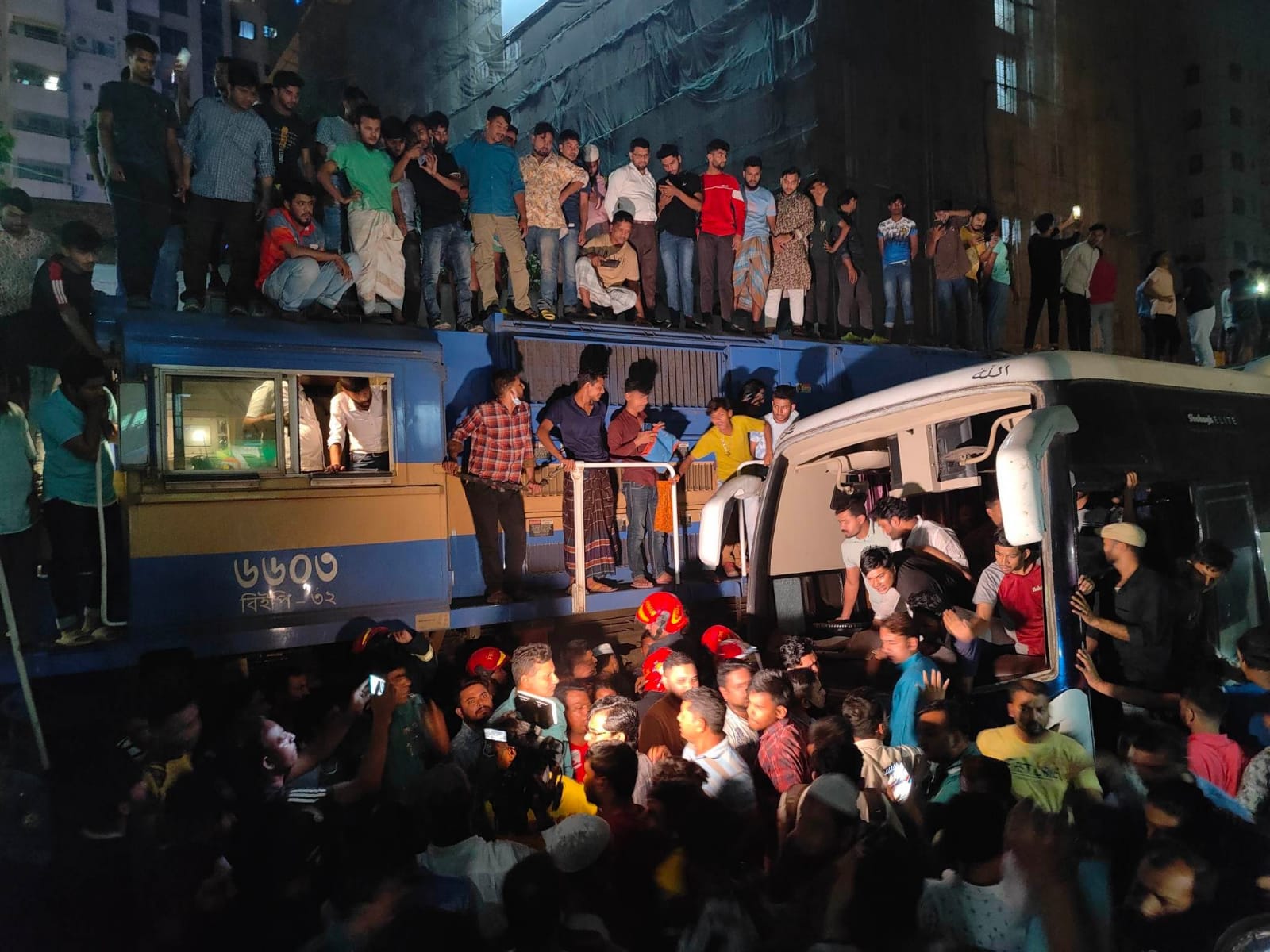 Train-bus collision in Malibagh