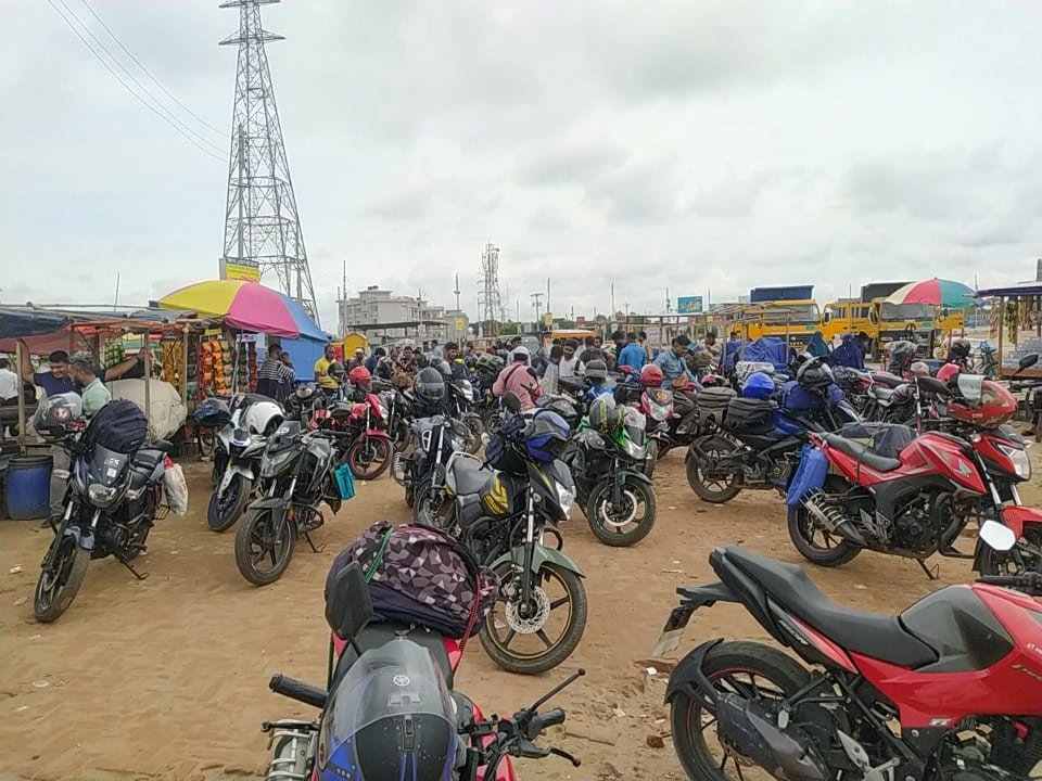 Bikers cross Padma River on ferry