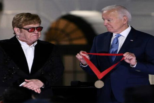 Elton John, performs at the White House