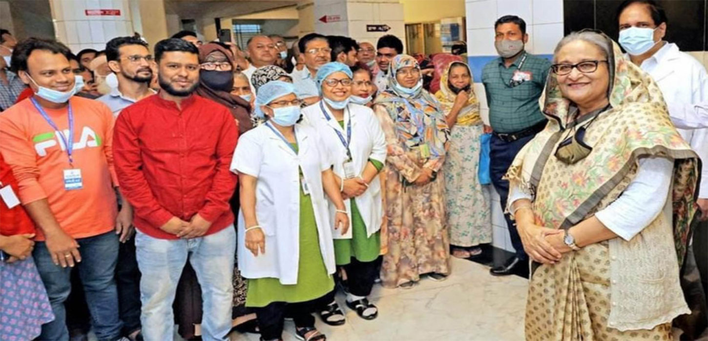 PM purchases Tk 10 ticket for eye check-up at NIO