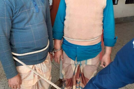 With rope around waist, Feni journo produced in court