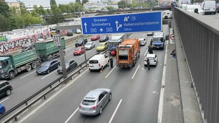 German climate activists block rush hour traffic in Berlin