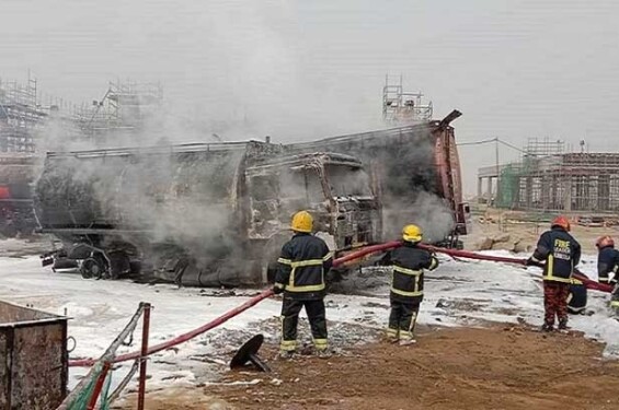 2 oil tanker trucks catch fire at Dhaka Airport