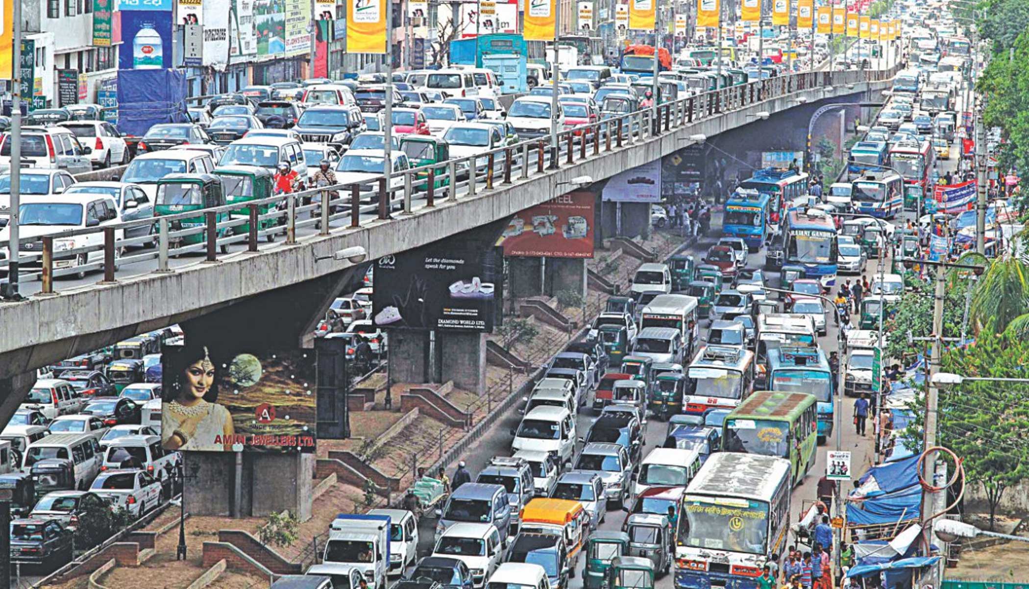 Heavy congestion in Mohakhali area