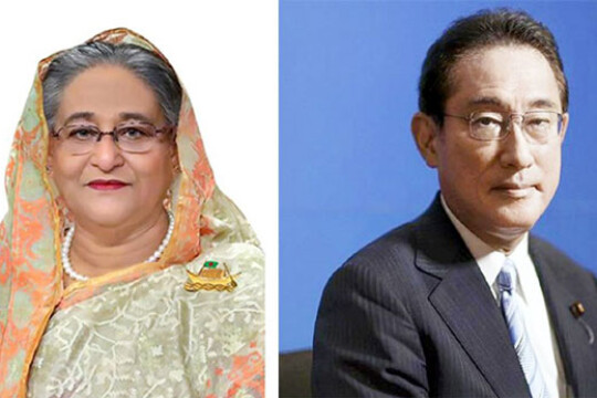 PM Hasina congratulates her newly appointed Japanese counterpart