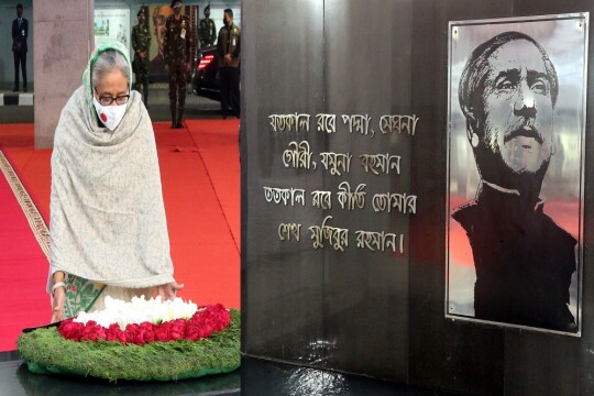 PM pays homage to Bangabandhu on Homecoming Day