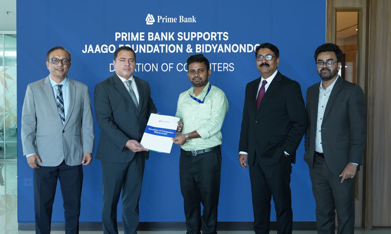 Prime Bank provided computers to JAAGO Foundation and Bidyanondo Foundation