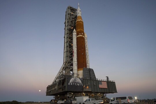 Nasa's giant new SLS Moon rocket debuts